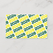 グリーン&イエロー卒業ミニ卒業招待状 名刺 (裏面)