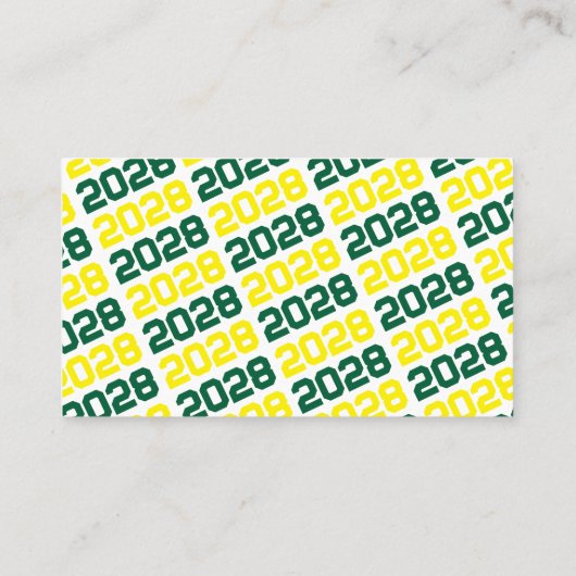 グリーン&イエロー卒業ミニ卒業招待状 名刺 (裏面)