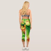 グリーン&イエロー抽象芸術カプリレギンス カプリレギンス (裏面)