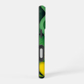 グリーン イエロー アリゲーター ワニ ドラゴン モノグラム iPhone 16ケース (右側面)