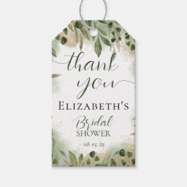 グリーン イエロー ゴールド スクリプト カリグラフィー ありがとう ギフトタグ