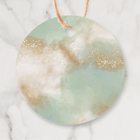 グリーン イエロー ゴールド スクリプト カリグラフィー ありがとう フェイバータグ (裏面)