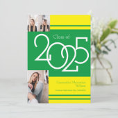 グリーン・イエロー・スクール・カラー卒業発表 招待状 (スタンド正面)