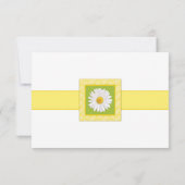 グリーン イエロー ホワイト デイジー 小さな結婚式 返信カード (裏面)