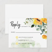 グリーン イエロー 秋の花 フィールド フラワーズ 返信 (正面/裏面)