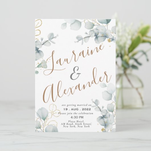 グリーン イエロー 緑の花の庭 招待状 (スタンド正面)