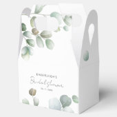 グリーン イucalyptusのスクリプトを使用した結婚前お披露目パーティー フェイバーボックス (オープン)