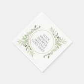 グリーン イucalyptusの葉 ブライダルシャワー スタンダードカクテルナプキン (角)