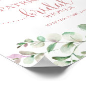 グリーン イucalyptus ウェルカムポスター ブライダルシャワー ポスター (角)