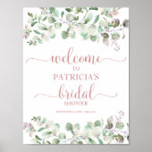 グリーン イucalyptus ウェルカムポスター ブライダルシャワー ポスター (正面)