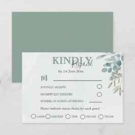グリーン イucalyptus ダスティーブルー ウェディング RSVP