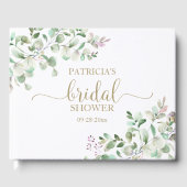 グリーン イucalyptus ブライダルシャワー ゲストブック (正面)
