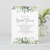 グリーン イucalyptus ボタニカル ブライダル シャワー 招待状 (スタンド正面)