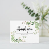 グリーン イucalyptus ボタン ニコール 感謝カード (スタンド正面)