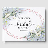 グリーン イucalyptus 幾何学的な ブライダルシャワー ゲストブック (正面)