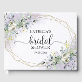 グリーン イucalyptus 幾何学的な ブライダルシャワー ゲスト ゲストブック (正面)