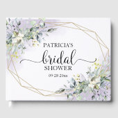 グリーン イucalyptus 幾何学的な 結婚前お披露目 パーティーのゲスト ゲストブック (正面)