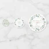 グリーン イucalyptus 水彩 結婚前お祝いパーティー コンフェッティ (裏面)