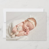 グリーン ウインター 洗礼 誕生記念 フォト サンキューカード (裏面)