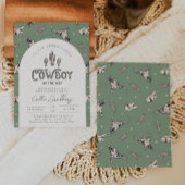 グリーン ウェスタン ベイビー シャワー 招待状