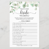 グリーン ウェディングドレスのクイズゲーム ブライダル チラシ (正面)