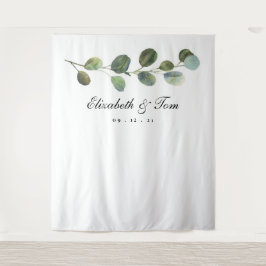 グリーン ウェディング バックドロップ, フォトブース プロップ タペストリー