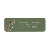 グリーン ウェディング 返信住所ラベル ラベル (正面)