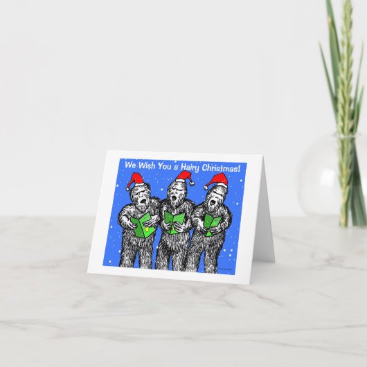 グリーン・ウェニー"私たちは望む毛深いクリスマス"カード シーズンカード (正面)
