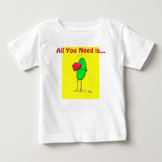 グリーン・ウェーニ「必要なのは…」 乳児シャツ ベビーTシャツ (正面)