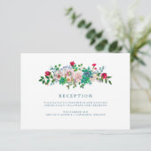 グリーン・ウォーターカラーの多肉植物と花の受付案内 エンクロージャーカード (スタンド正面)