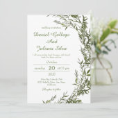 グリーン・ウォーターカラー結婚式招待状 招待状 (スタンド正面)