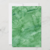 グリーン・ウォーターカラー結婚式 Save the Date 招待状 (裏面)