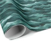 グリーン・ウォーターカラー・ウェーブス ラッピングペーパー (ロールコーナー)