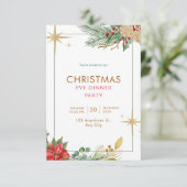 グリーン・ウォーターカラー・クリスマスイブのディナーパーティー 招待状 (スタンド正面)