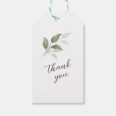グリーン ウォーターカラー スクリプト サンクス ウェディング タグ (正面)