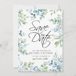 グリーン ウォーターカラー セーブ・ザ・デート テンプレート