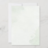 グリーン・ウォーターカラー・フラワーリーフ・エレガント・ウェディング 招待状 (裏面)