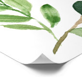 グリーン ウォーターカラー ベビーシャワー ウェルカムサイン ポスター (角)