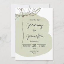 グリーン・ウォーターカラー・ポートレート ミニマリスト シンプル