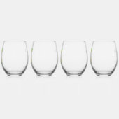 グリーン ウォーターカラー マルガリータ ライム ブライダル シャワー ステムなしワイングラス (左)