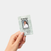 グリーン ウォーターカラー 社員写真 名前 ロゴ ID バッジ (手持ち)