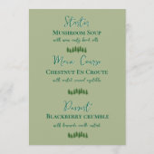 グリーン・ウッドランド・テーマ メニュー (裏面)