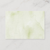 グリーン エッフェル塔の水彩画 ウェディング ディテール カード (裏面)