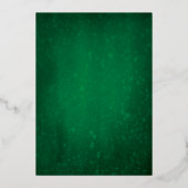 グリーン&エレガント金ゴールドホリデーパーティフォイル招待状 箔招待状 (裏面)