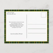 グリーン/エレガント金ゴールド格子模様ホリークリスマスフォト シーズンポストカード (裏面)