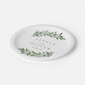 グリーン エレガント ウェディング ペーパープレート (アングル)