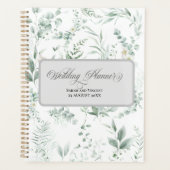 グリーン エレガント カリグラフィー ウェディング プランナー手帳 (正面)