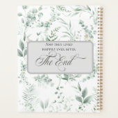 グリーン エレガント カリグラフィー ウェディング プランナー手帳 (裏面)