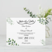 グリーン エレガント セーブ・ザ・デート ご案内 招待状 (スタンド正面)