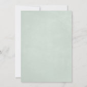 グリーン エレファント モダン ベイビー スプリンカル インビテーション (裏面)